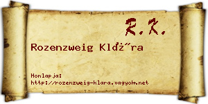 Rozenzweig Klára névjegykártya